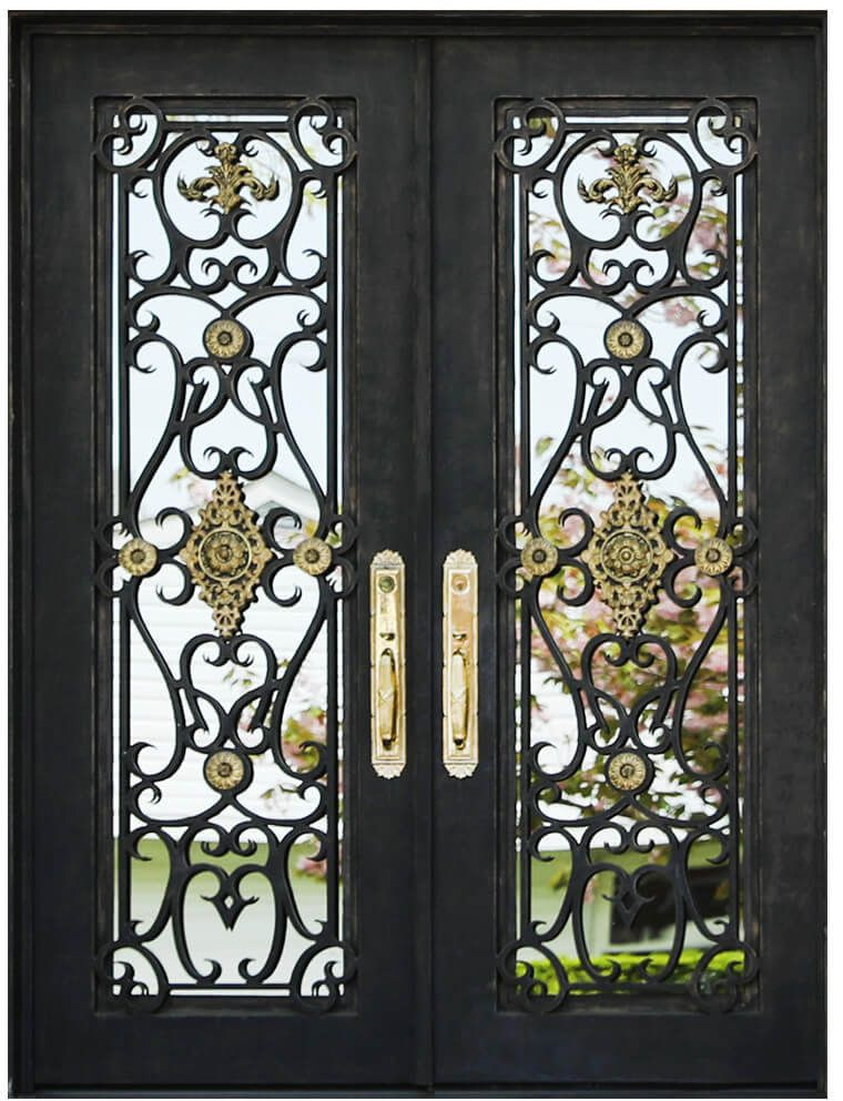 Nova Royal Series Wrought Iron Custom Exterior Door Style 003