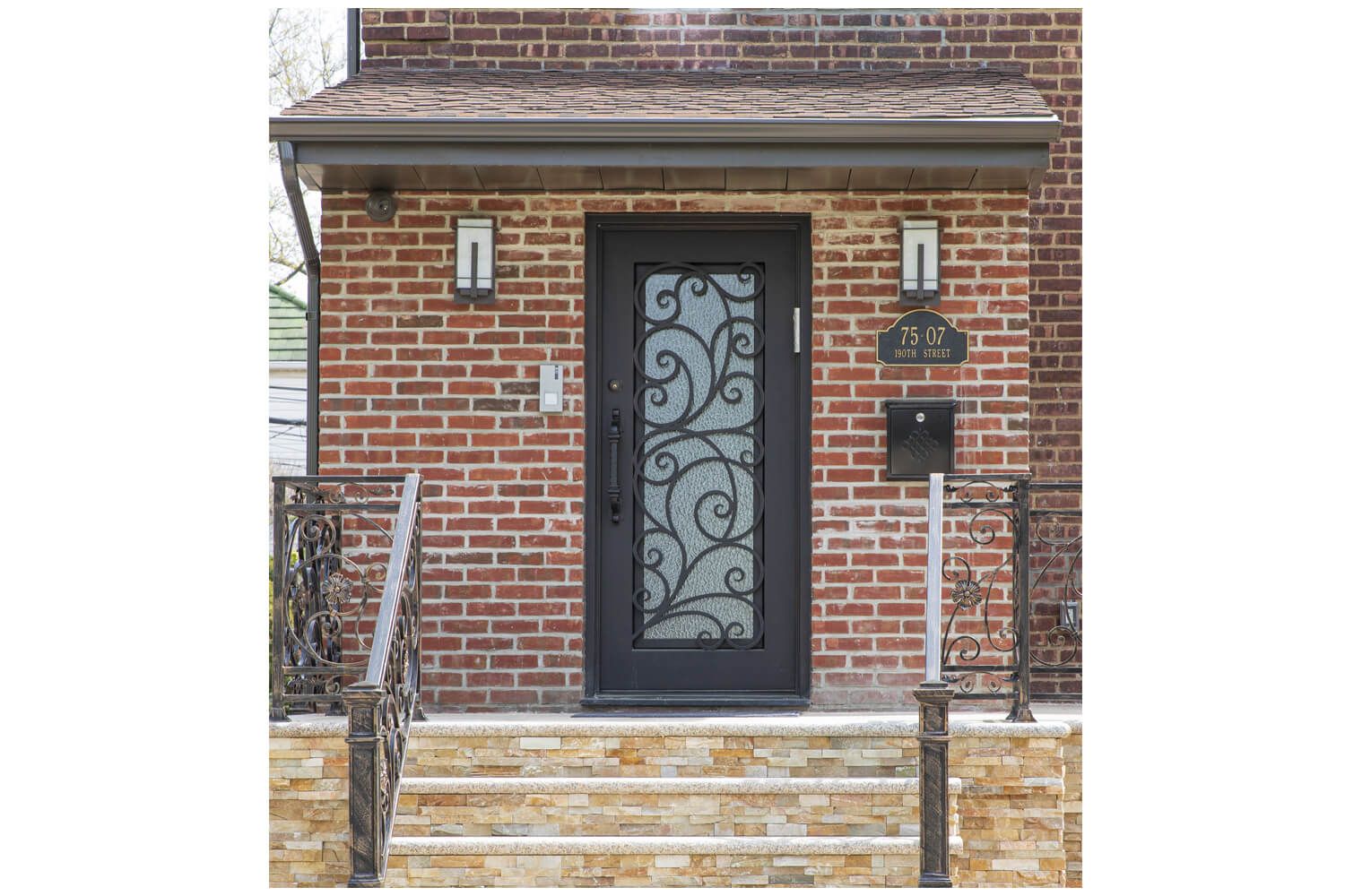 Nova Royal Series Wrought Iron Custom Exterior Door Style 015