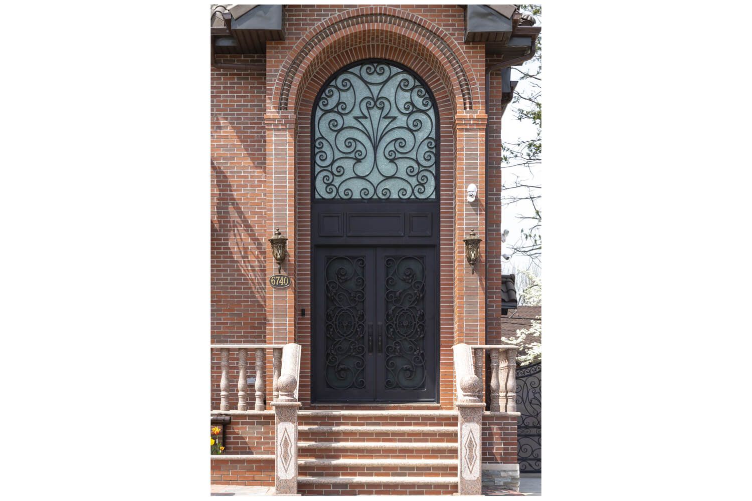 Nova Royal Series Wrought Iron Custom Exterior Door Style 020