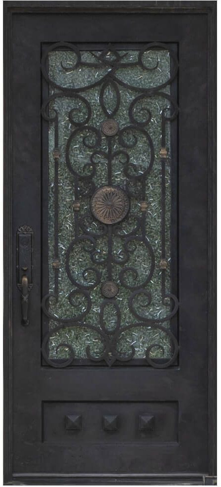 Nova Royal Series Wrought Iron Custom Exterior Door Style 034