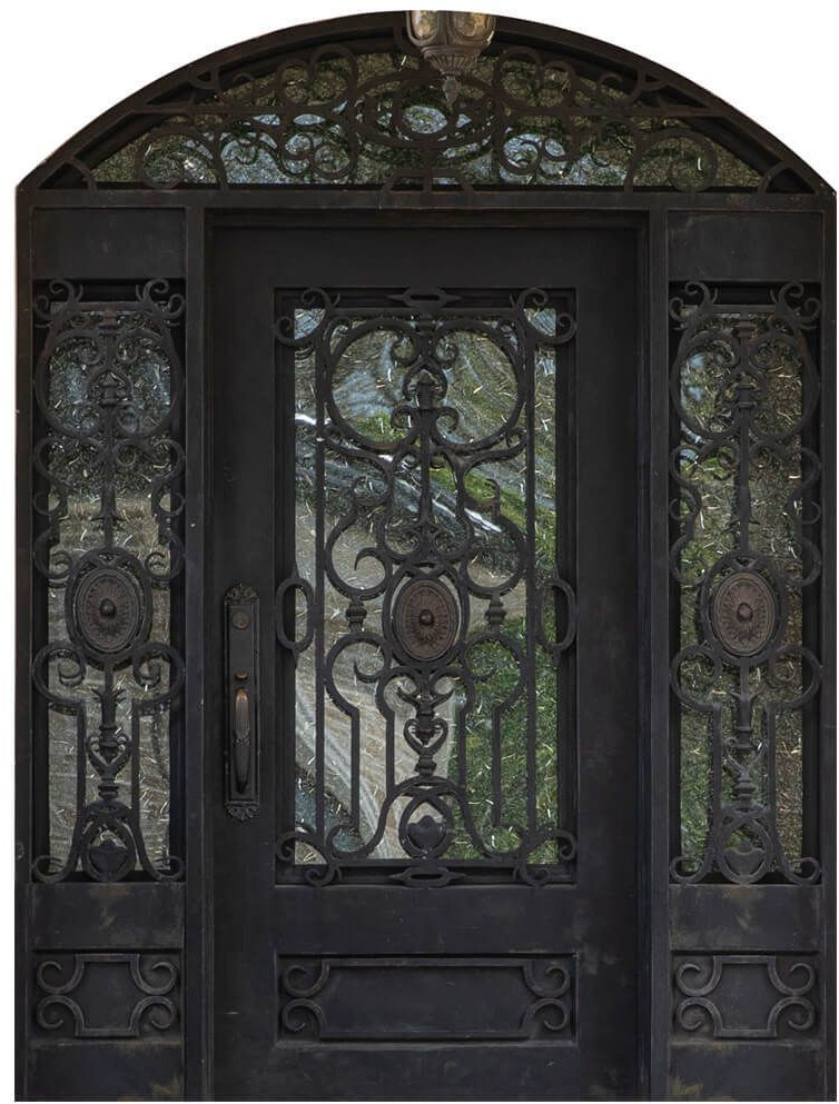 Nova Royal Series Wrought Iron Custom Exterior Door Style 040