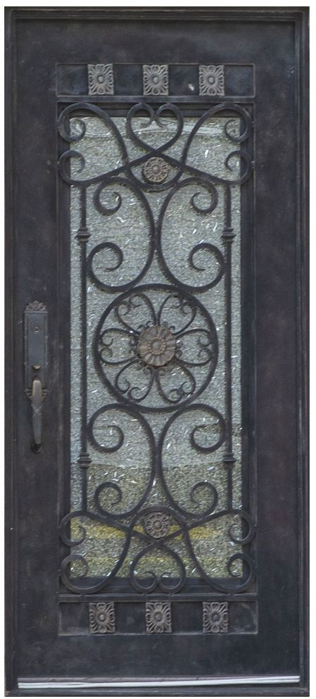 Nova Royal Series Wrought Iron Custom Exterior Door Style 042