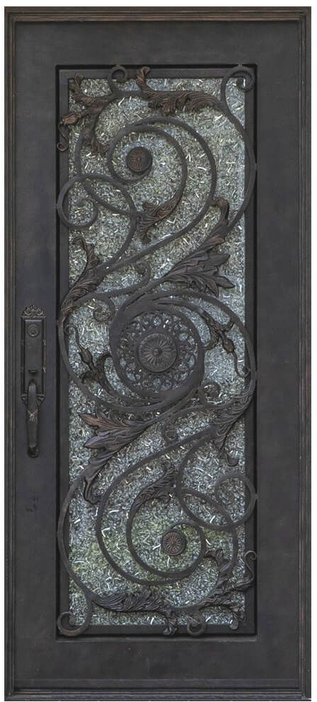 Nova Royal Series Wrought Iron Custom Exterior Door Style 043