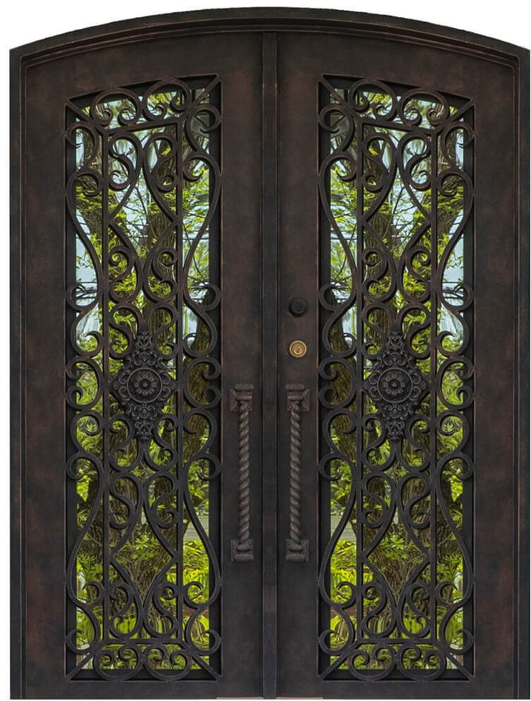 Nova Royal Series Wrought Iron Custom Exterior Door Style 048