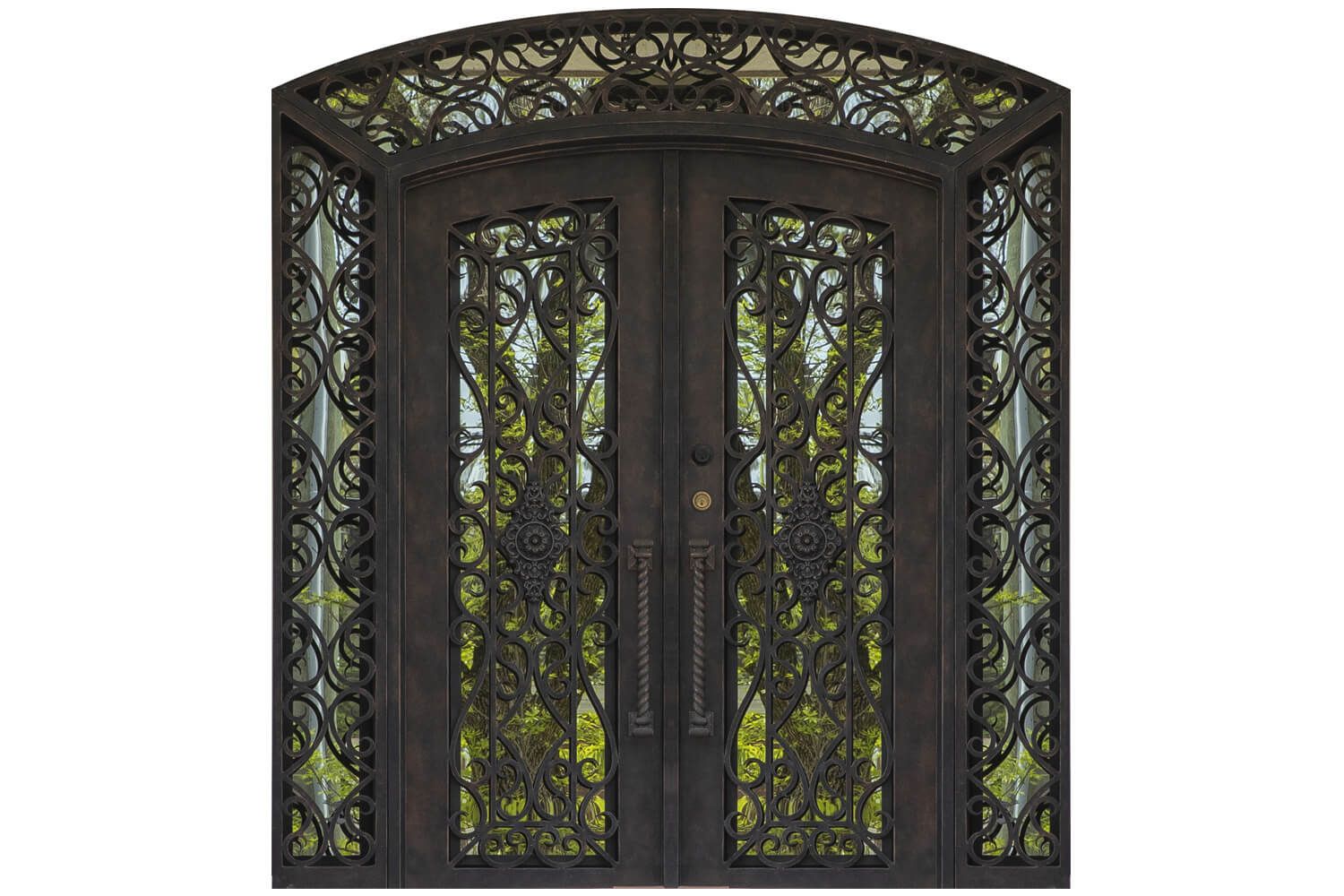 Nova Royal Series Wrought Iron Custom Exterior Door Style 048