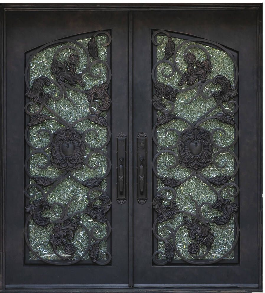 Nova Royal Series Wrought Iron Custom Exterior Door Style 049