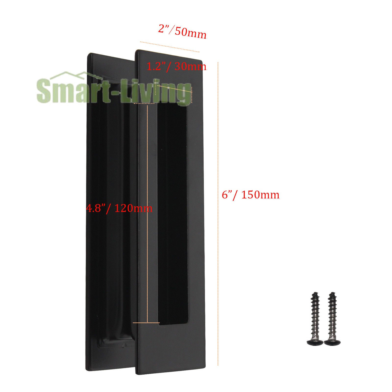 Black Rectangular Door Pull