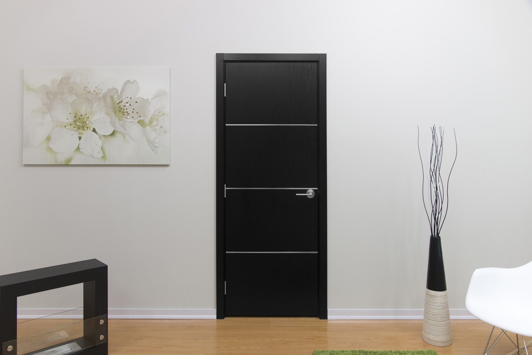 Nova HG008 Black Ash Laminated Modern Interior Door