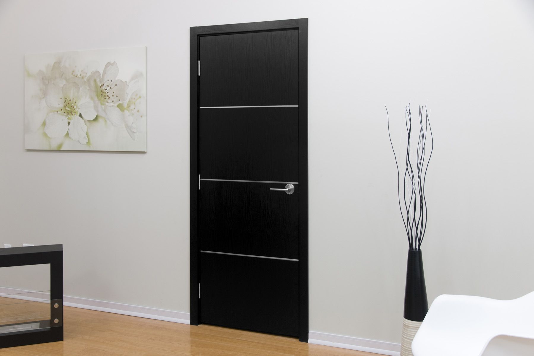 Nova HG008 Black Ash Laminated Modern Interior Door