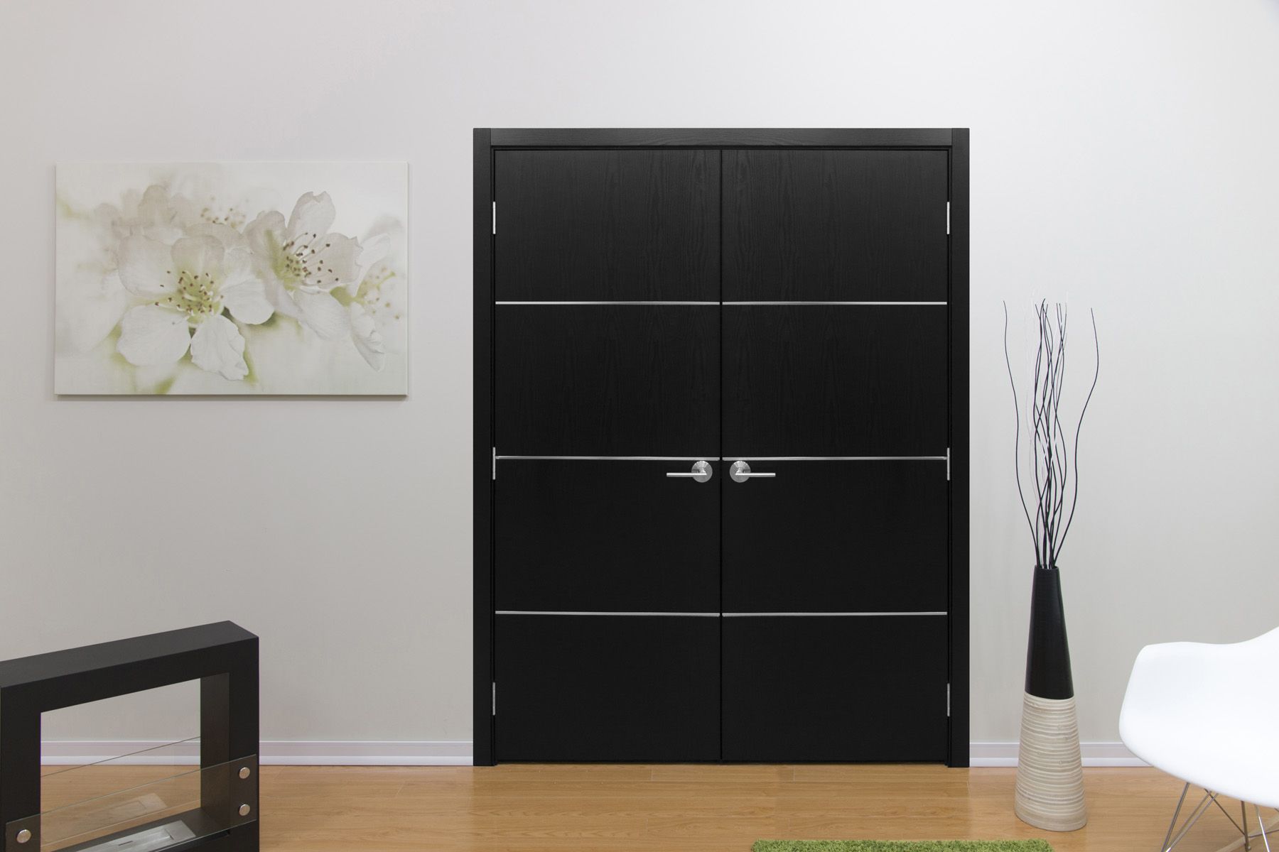 Nova HG008 Black Ash Laminated Modern Interior Door