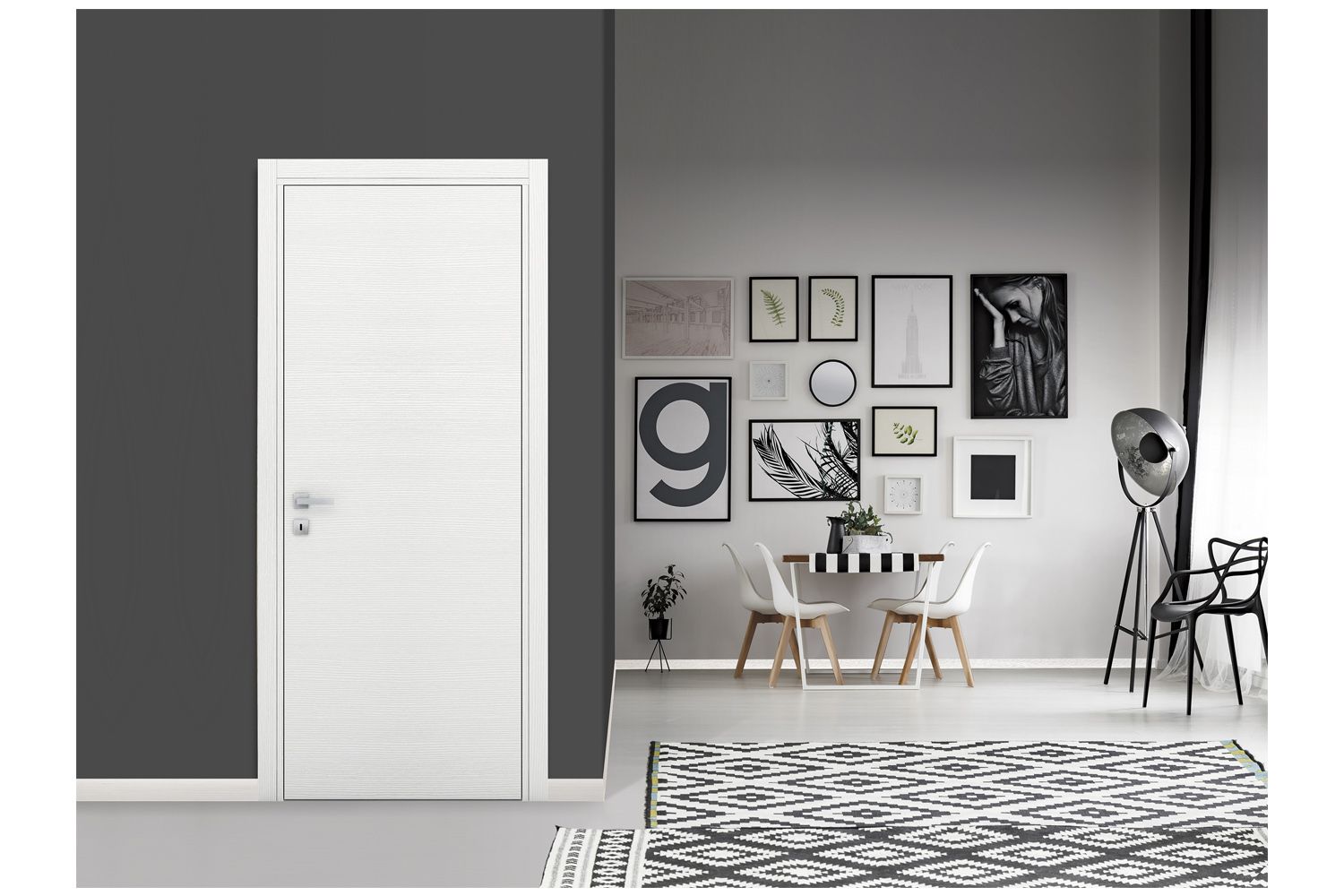 Nova Braga Bianco Matrix Laminated Modern Interior Door