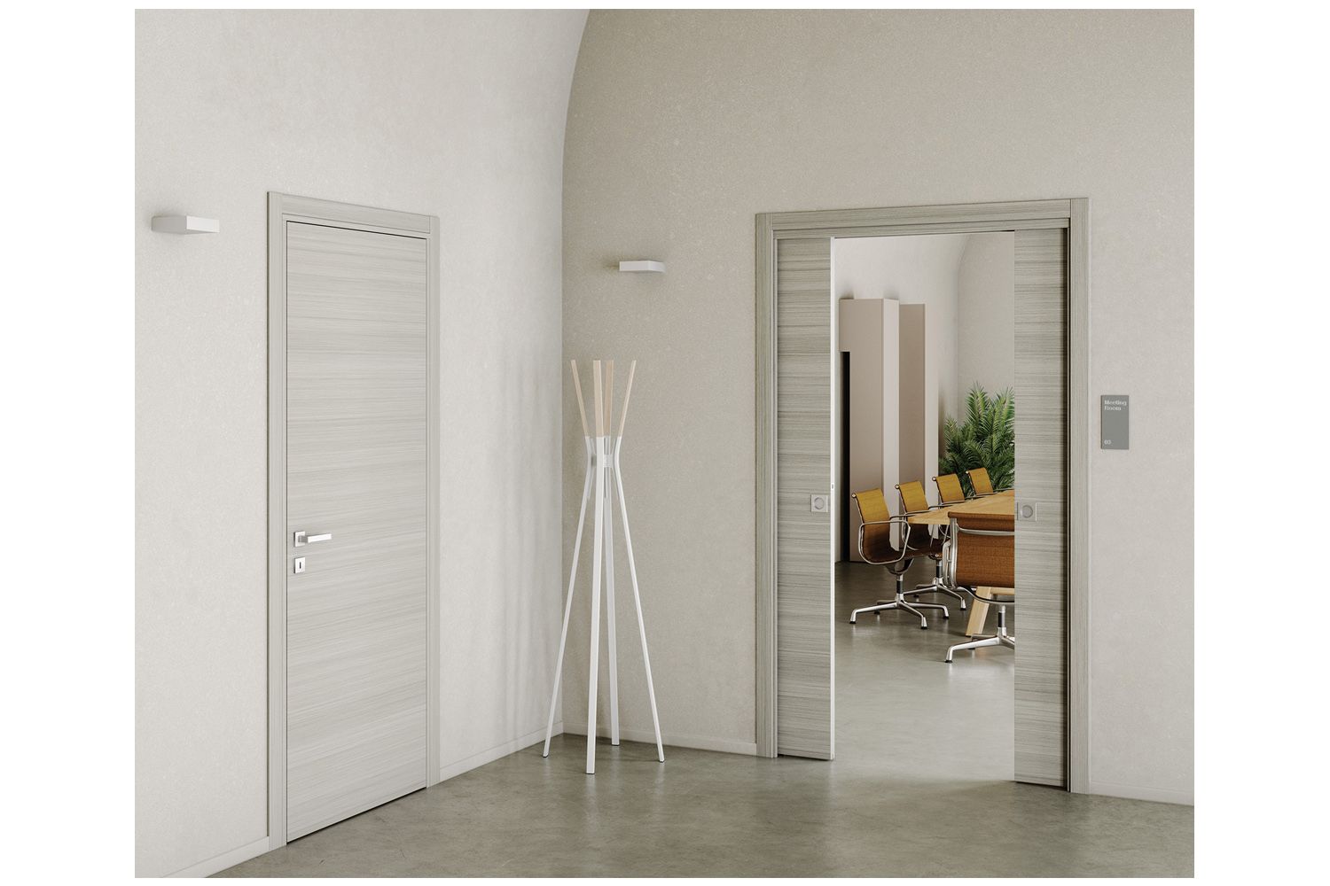 Nova Braga Palissandro Bianco Matrix Laminated Modern Interior Door