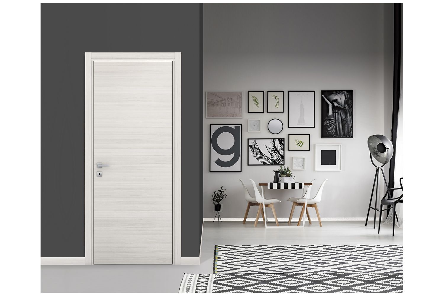 Nova Braga Palissandro Bianco Matrix Laminated Modern Interior Door