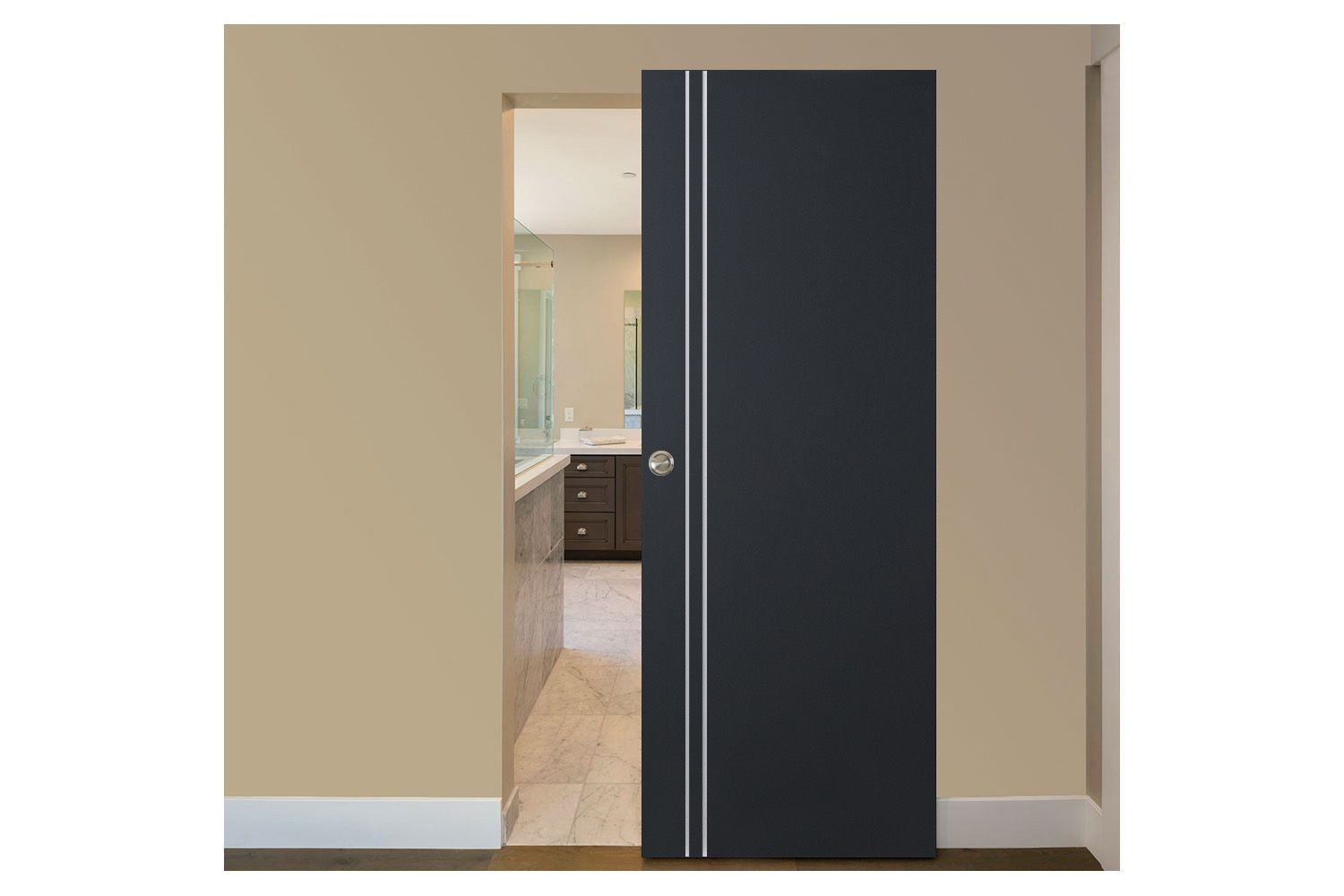 Nova Glam G-Pro 002 Soft Black Laminated Modern Interior Door