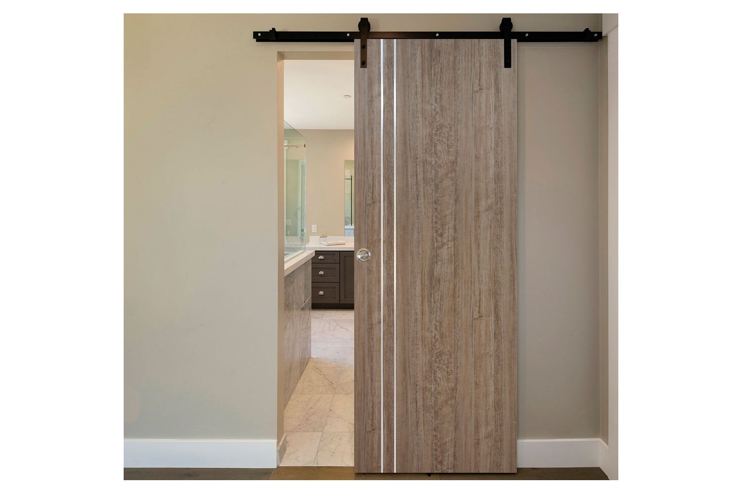 Nova HG-002V Dark Aloe Wood Laminated Modern Interior Door