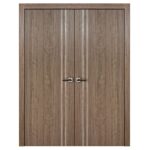 Nova HG-002V Dark Aloe Wood Laminated Modern Interior Door