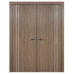 Nova HG-002VR Dark Aloe Wood Laminated Modern Interior Door