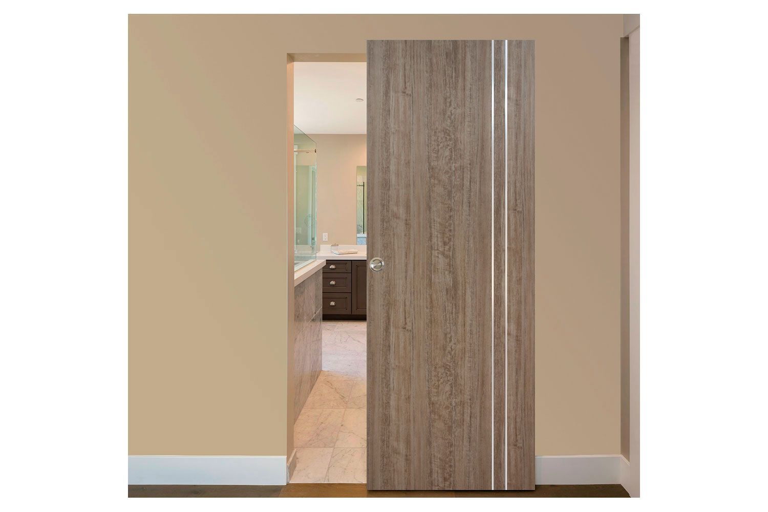 Nova HG-002VR Dark Aloe Wood Laminated Modern Interior Door