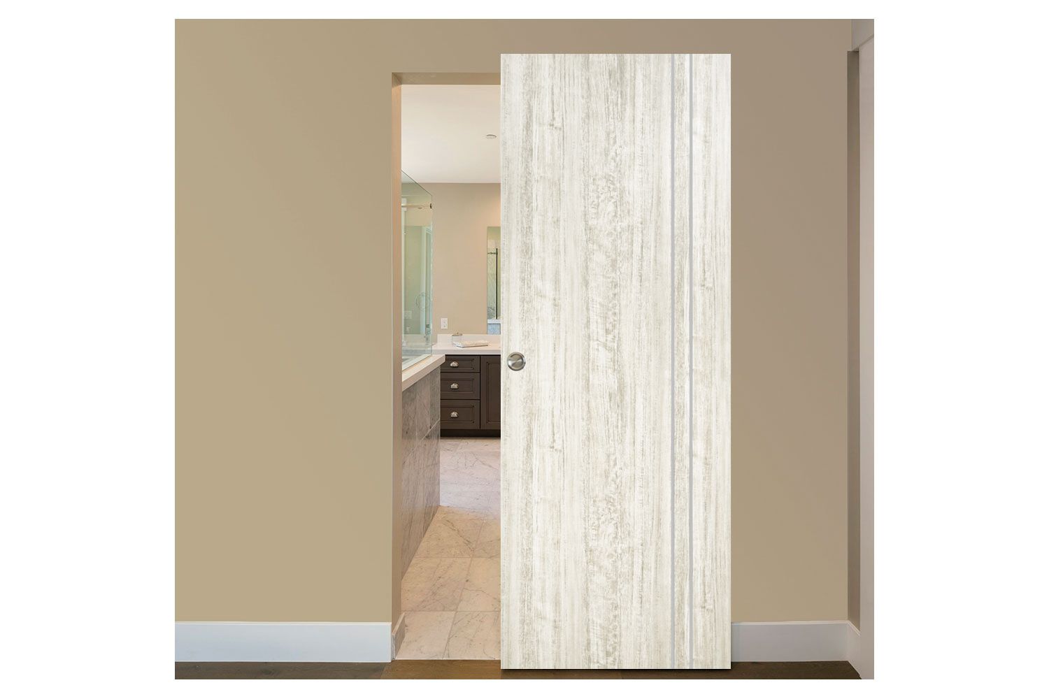 Nova HG-002VR Light Aloe Wood Laminated Modern Interior Door