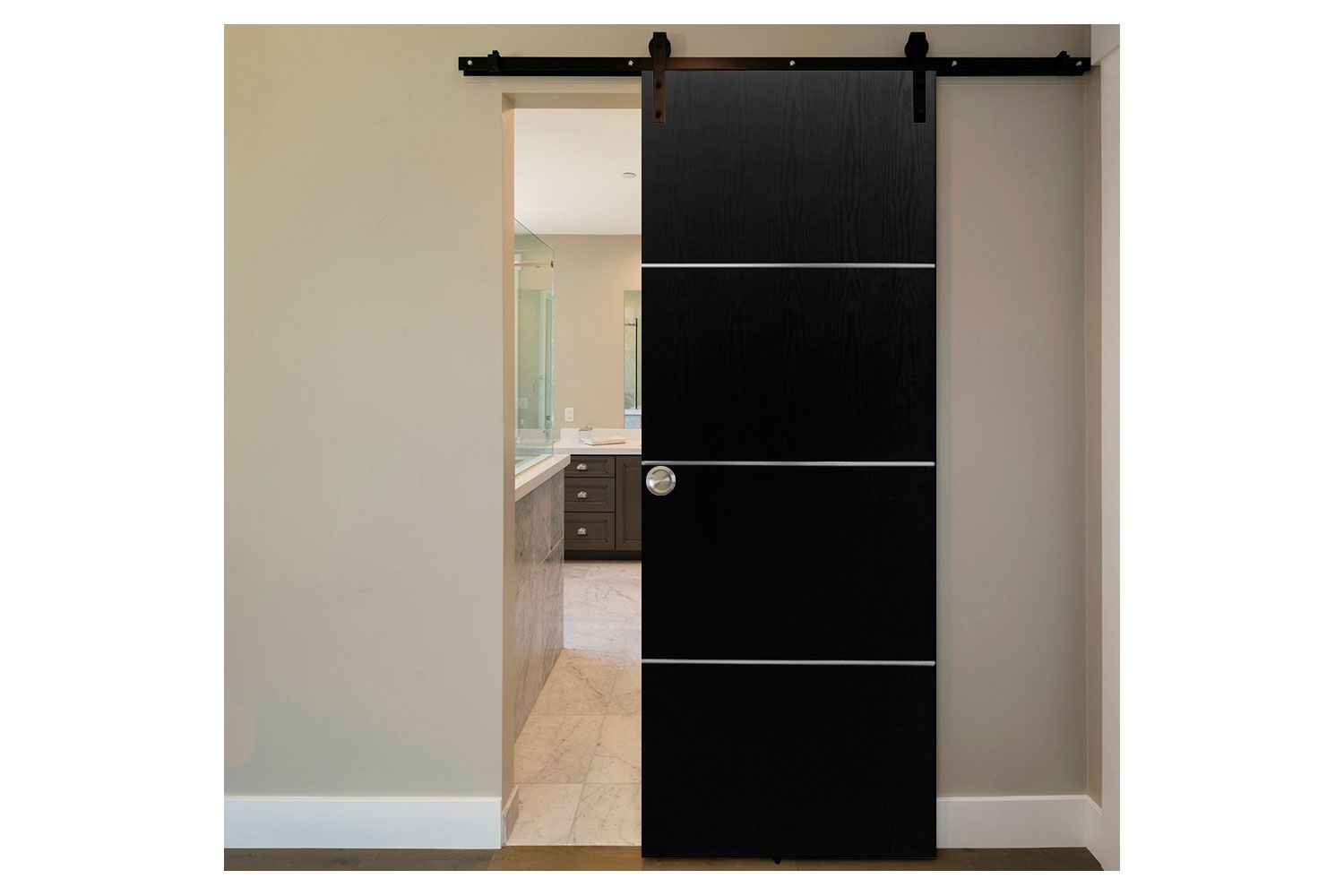 Nova HG008 Black Ash Laminated Modern Interior Door