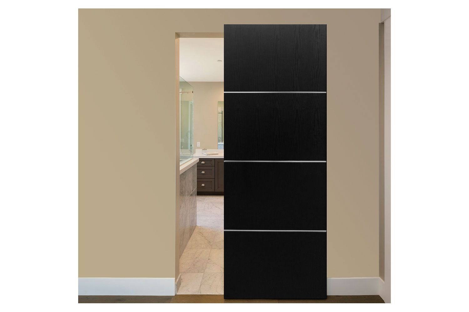 Nova HG008 Black Ash Laminated Modern Interior Door