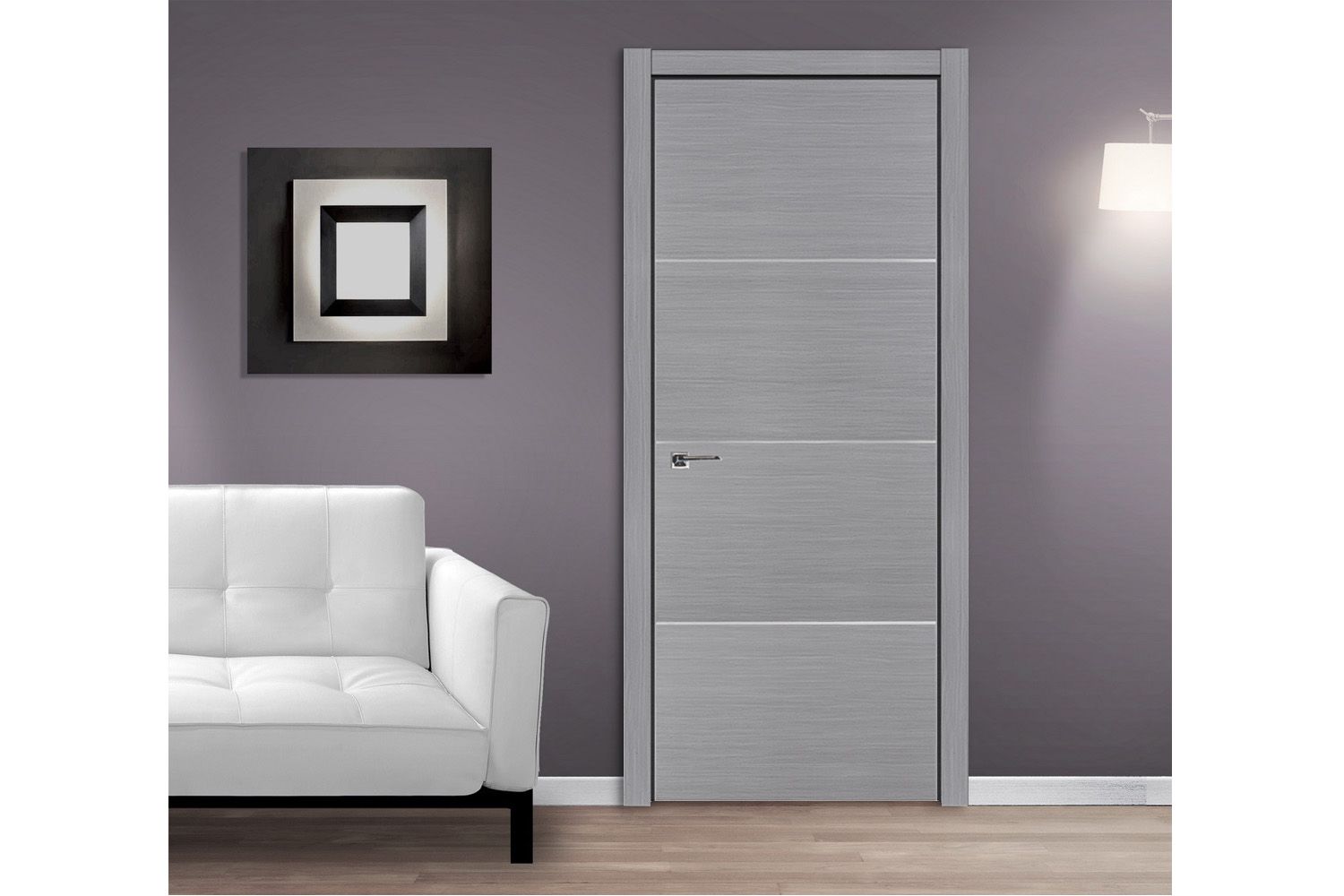 Nova HG008 Silver Wood Laminated Modern Interior Door