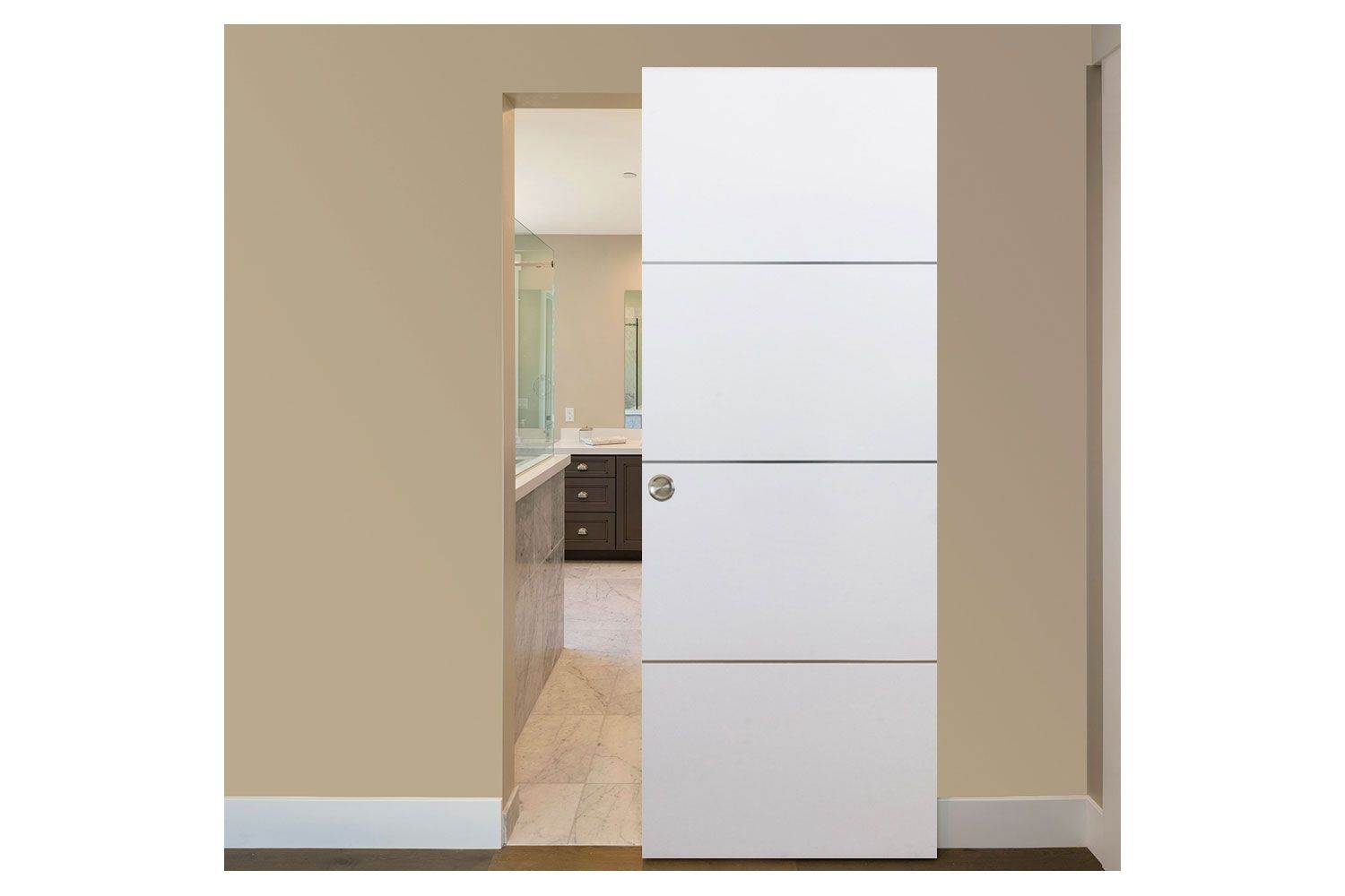 Nova HG008 White Drawing Laminated Modern Interior Door