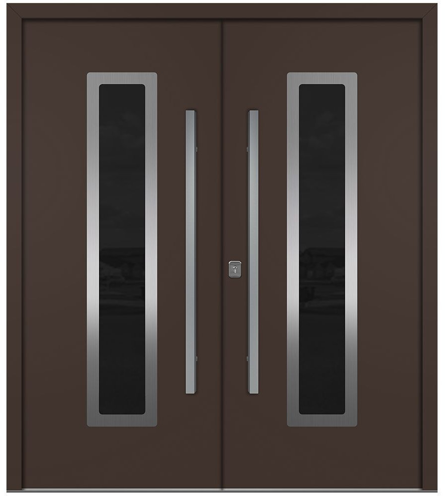 Nova Inox S1 Brown Modern Exterior Double Door