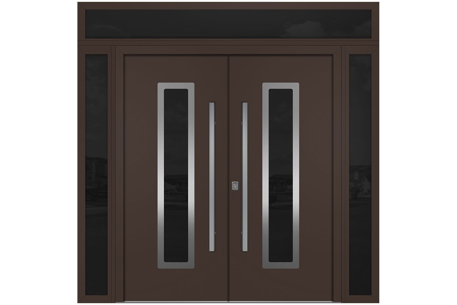 Nova Inox S1 Brown Modern Exterior Double Door