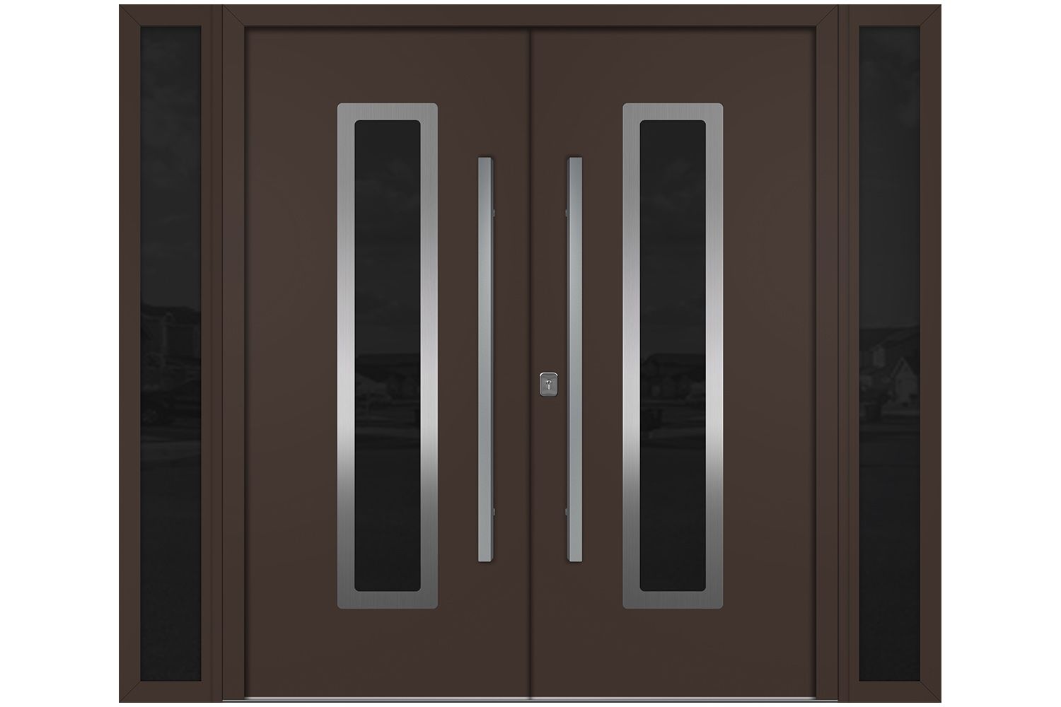 Nova Inox S1 Brown Modern Exterior Double Door