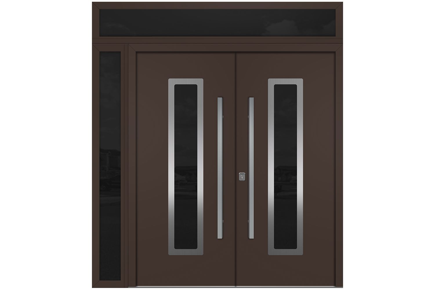 Nova Inox S1 Brown Modern Exterior Double Door