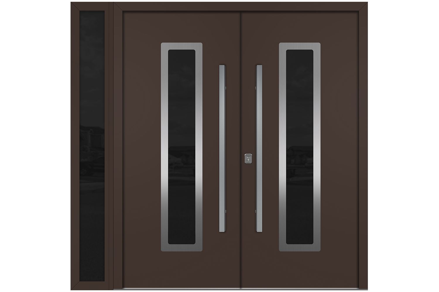 Nova Inox S1 Brown Modern Exterior Double Door