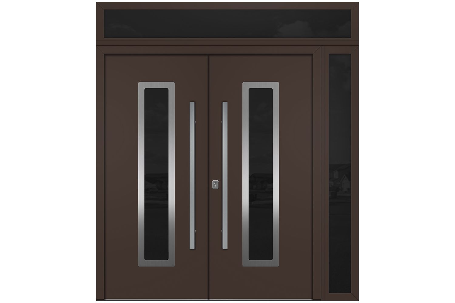 Nova Inox S1 Brown Modern Exterior Double Door