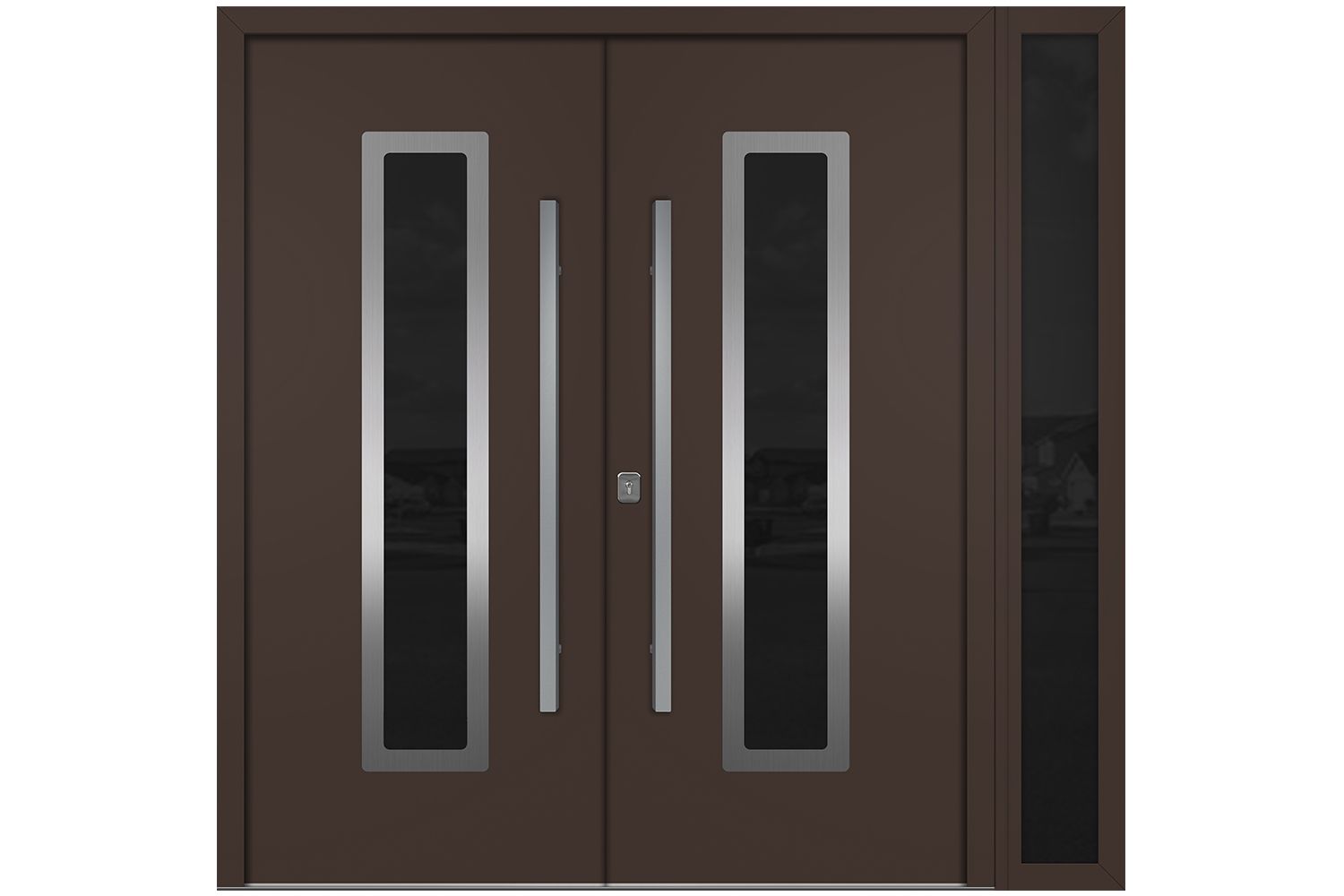 Nova Inox S1 Brown Modern Exterior Double Door