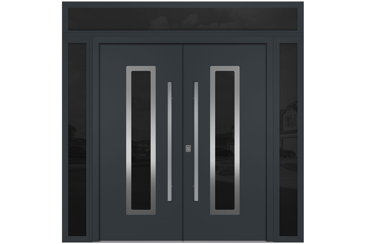 Nova Inox S1 Gray Modern Exterior Double Door