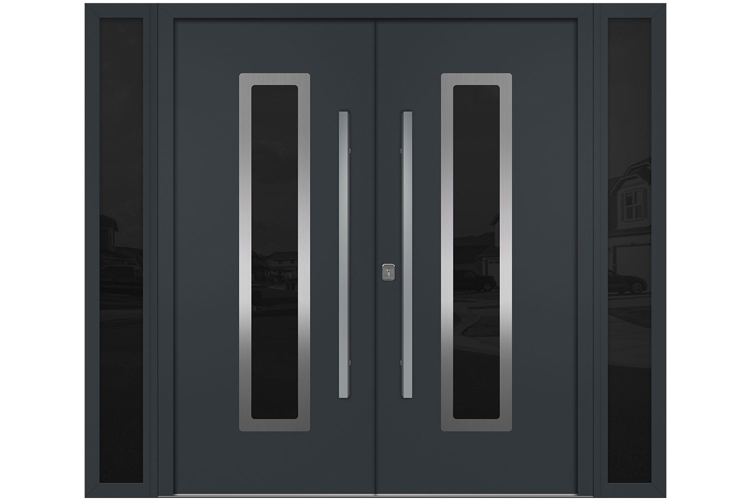 Nova Inox S1 Gray Modern Exterior Double Door