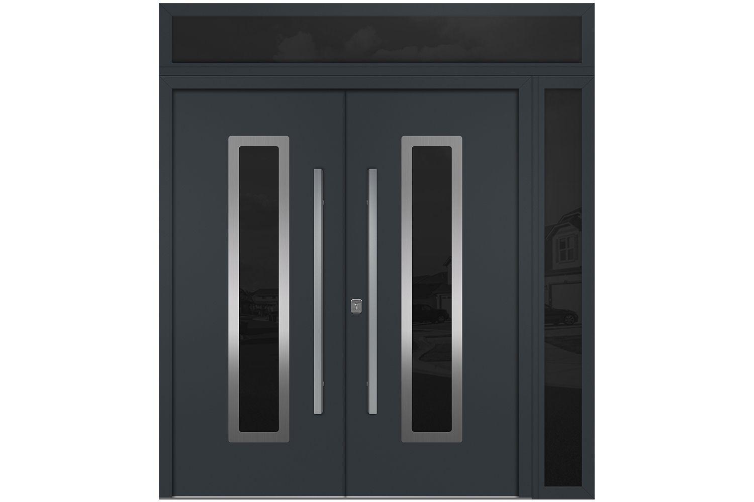 Nova Inox S1 Gray Modern Exterior Double Door