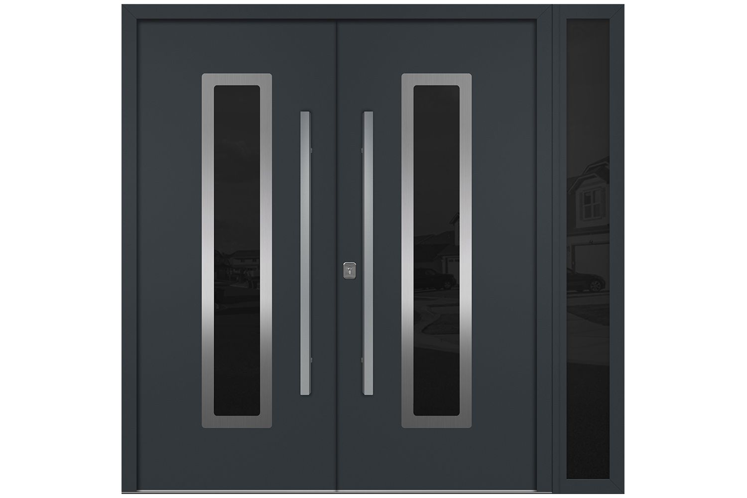 Nova Inox S1 Gray Modern Exterior Double Door