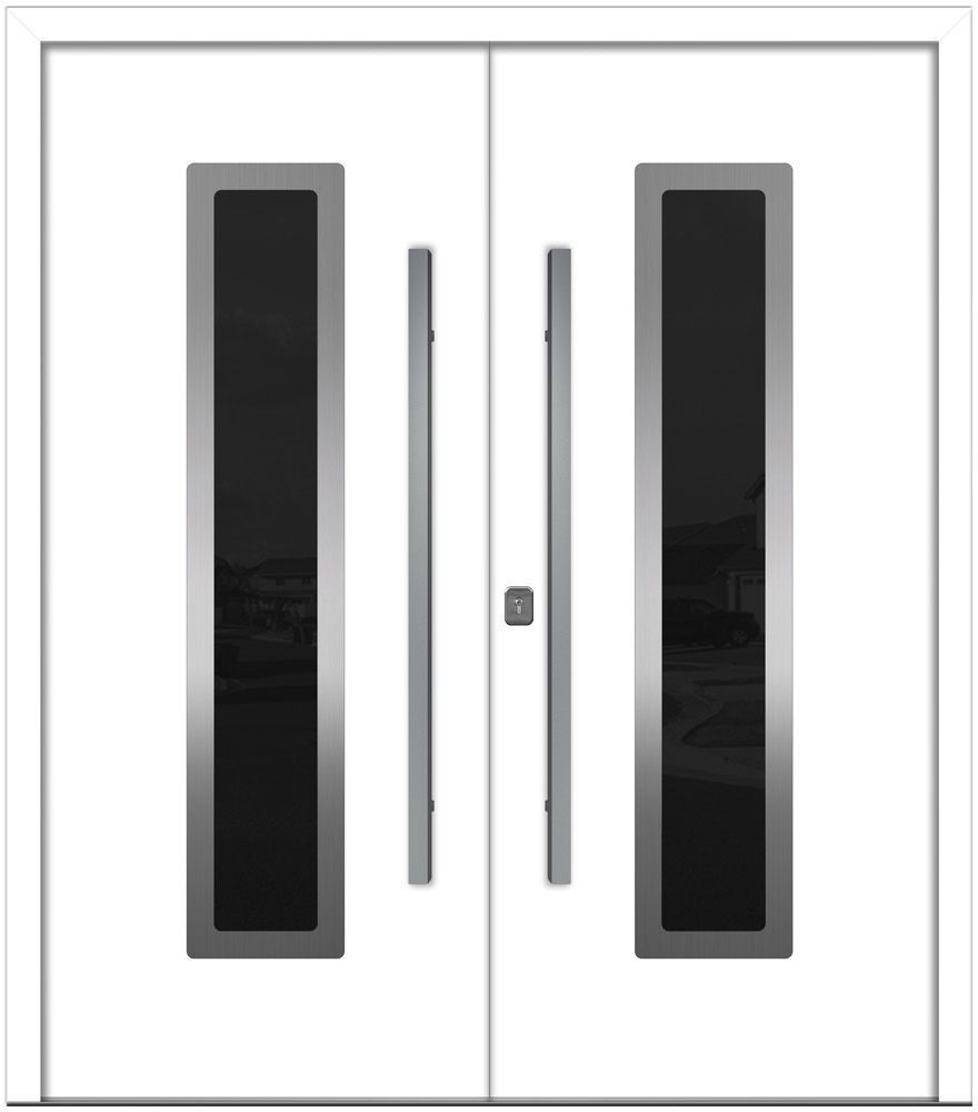 Nova Inox S1 White Modern Exterior Double Door