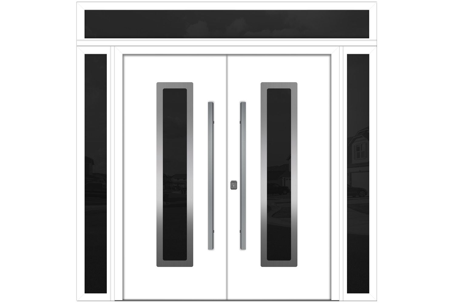 Nova Inox S1 White Modern Exterior Double Door