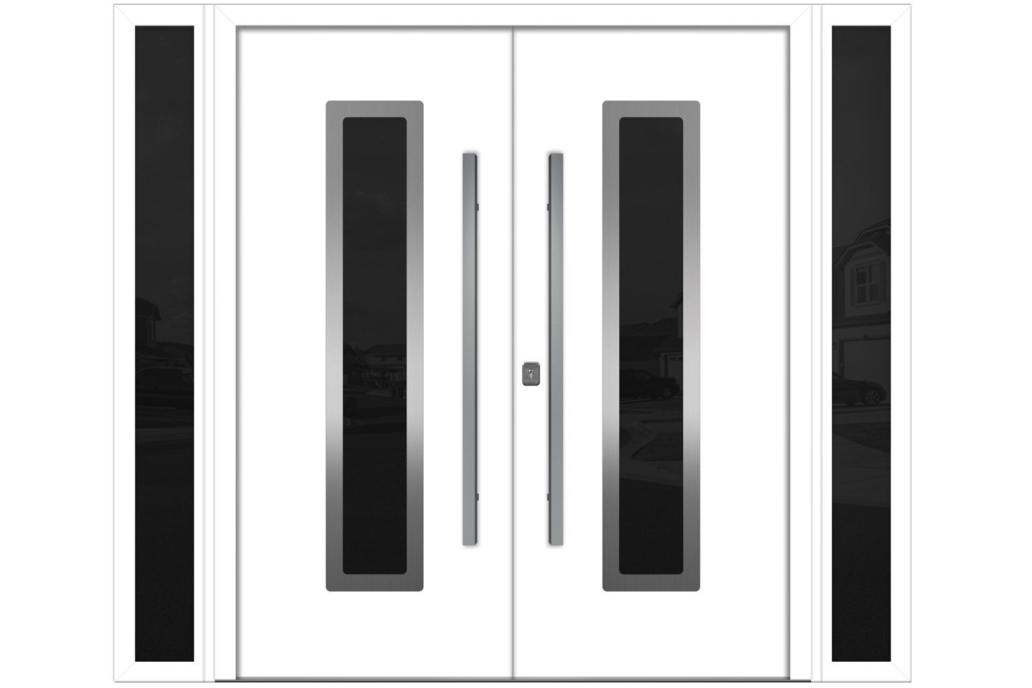 Nova Inox S1 White Modern Exterior Double Door