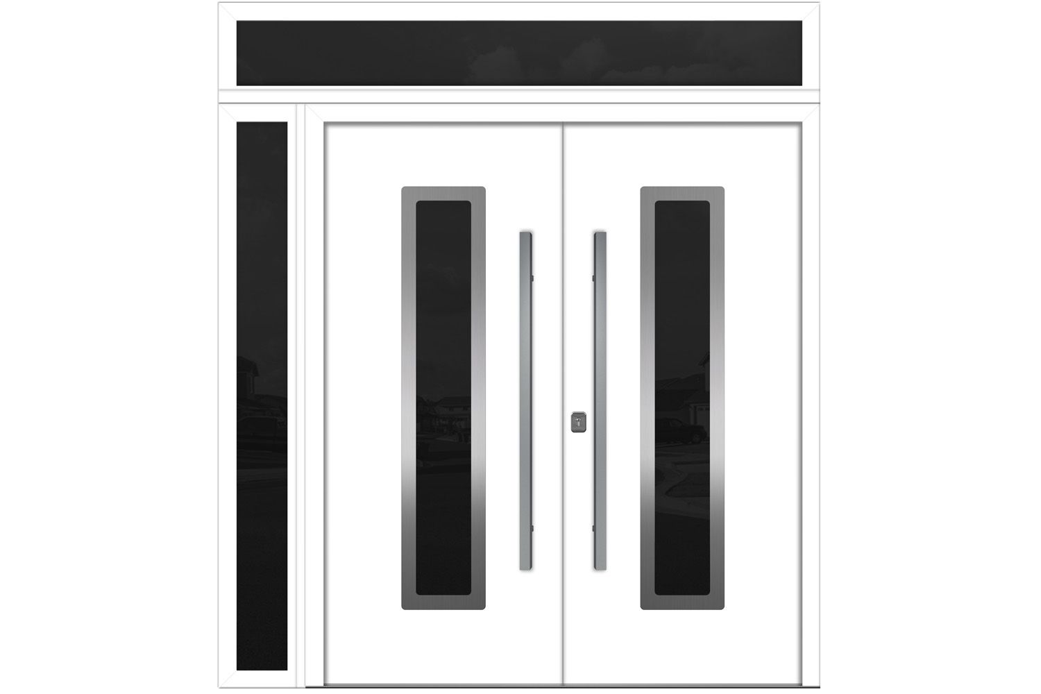 Nova Inox S1 White Modern Exterior Double Door