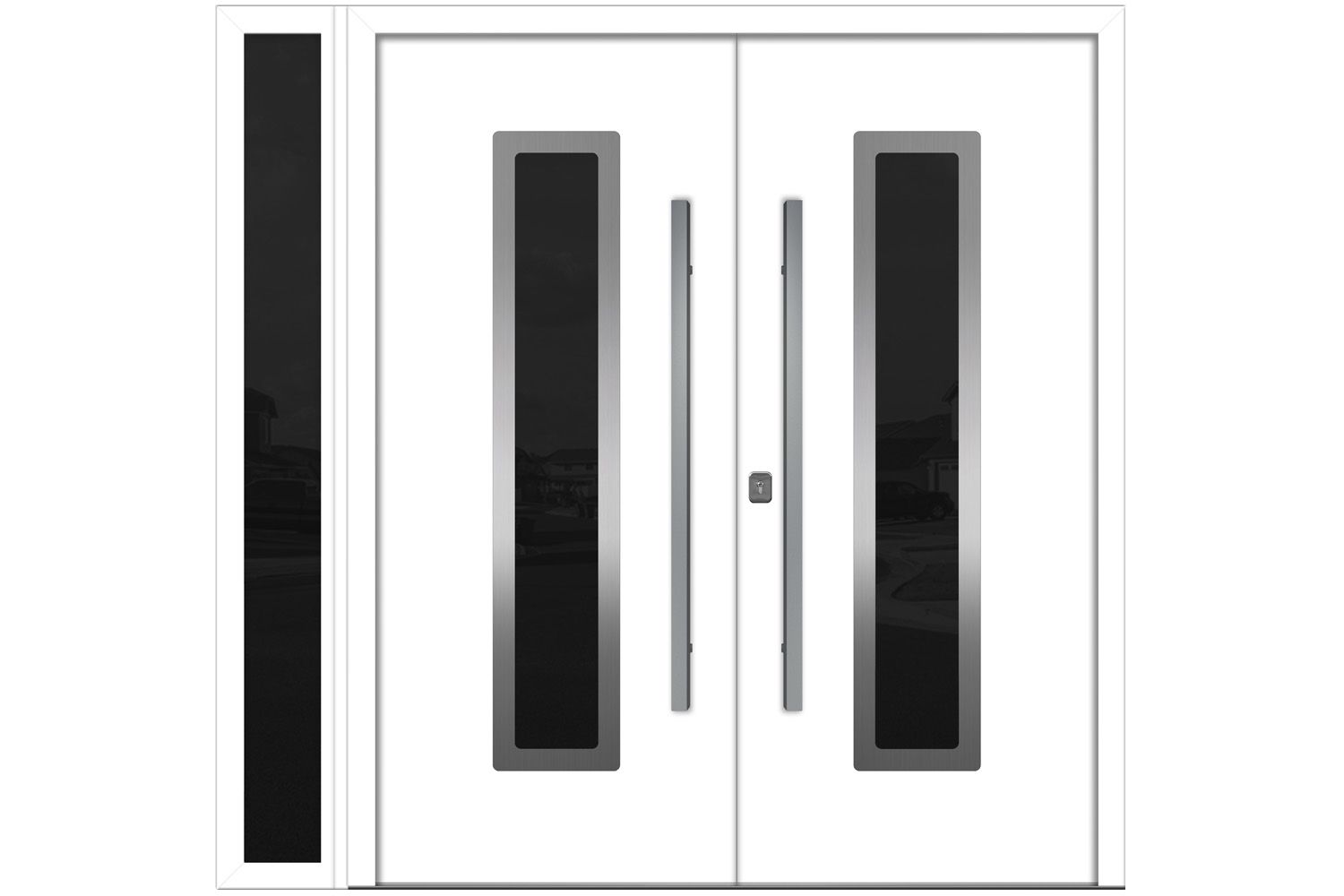 Nova Inox S1 White Modern Exterior Double Door