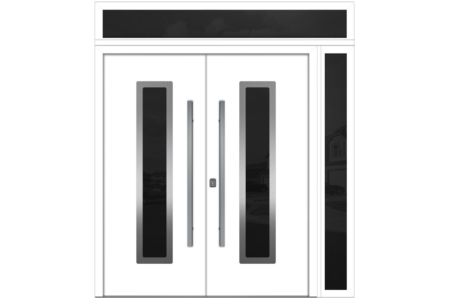 Nova Inox S1 White Modern Exterior Double Door