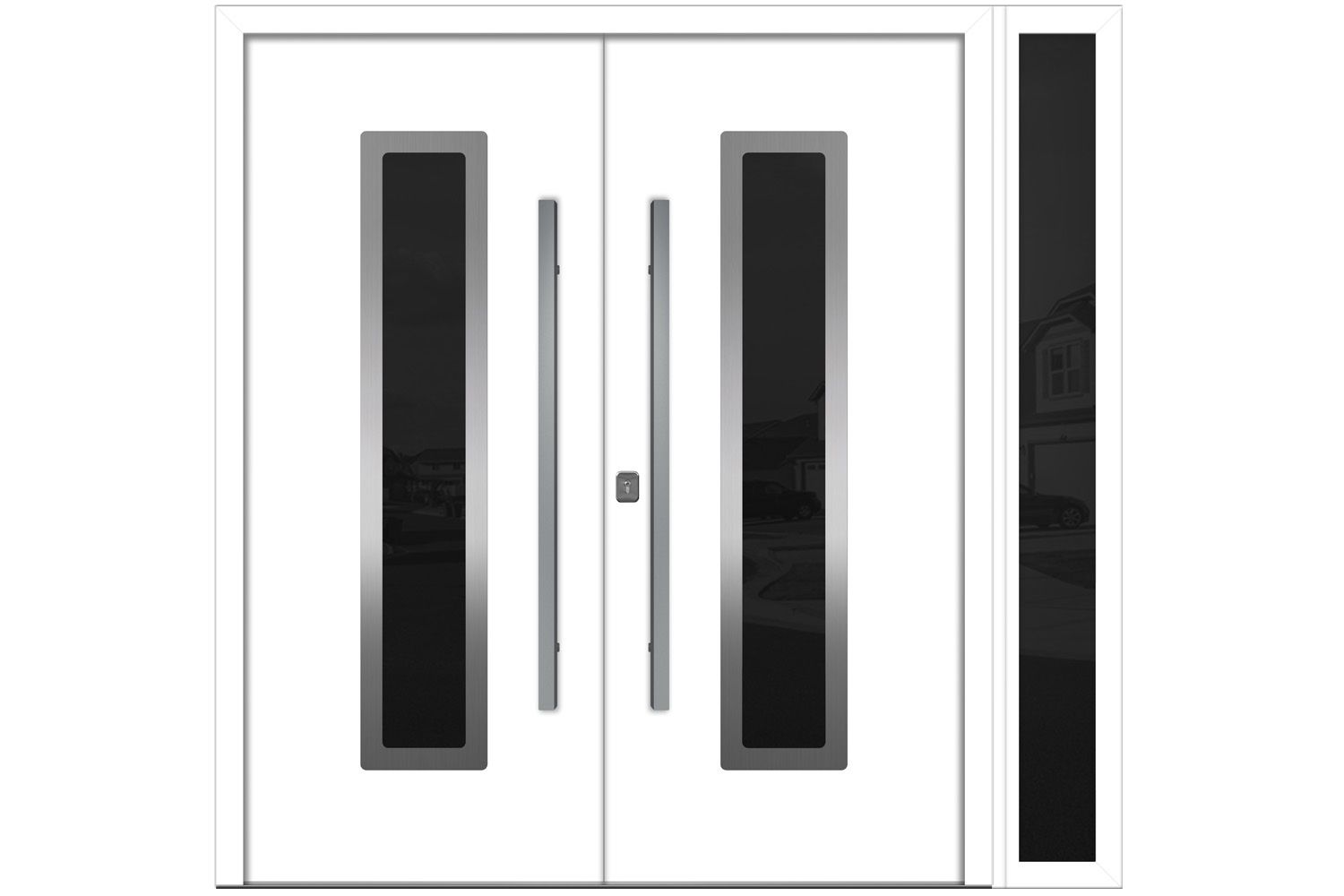 Nova Inox S1 White Modern Exterior Double Door