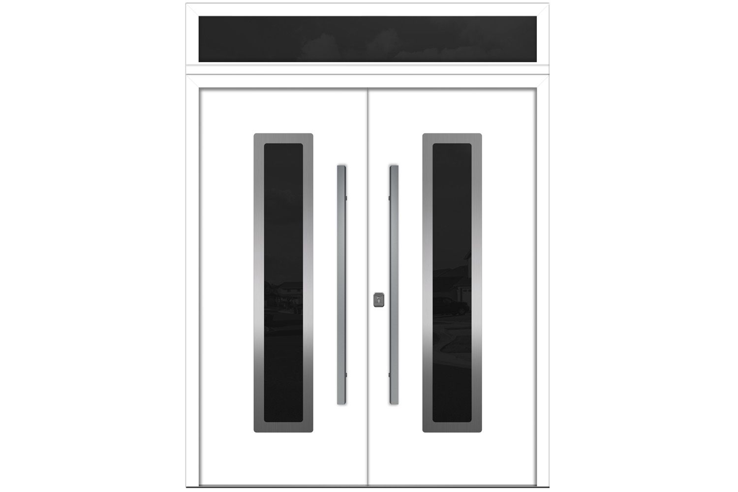 Nova Inox S1 White Modern Exterior Double Door