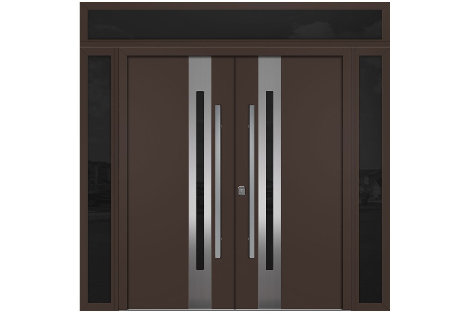 Nova Inox S2 Brown Modern Exterior Double Door