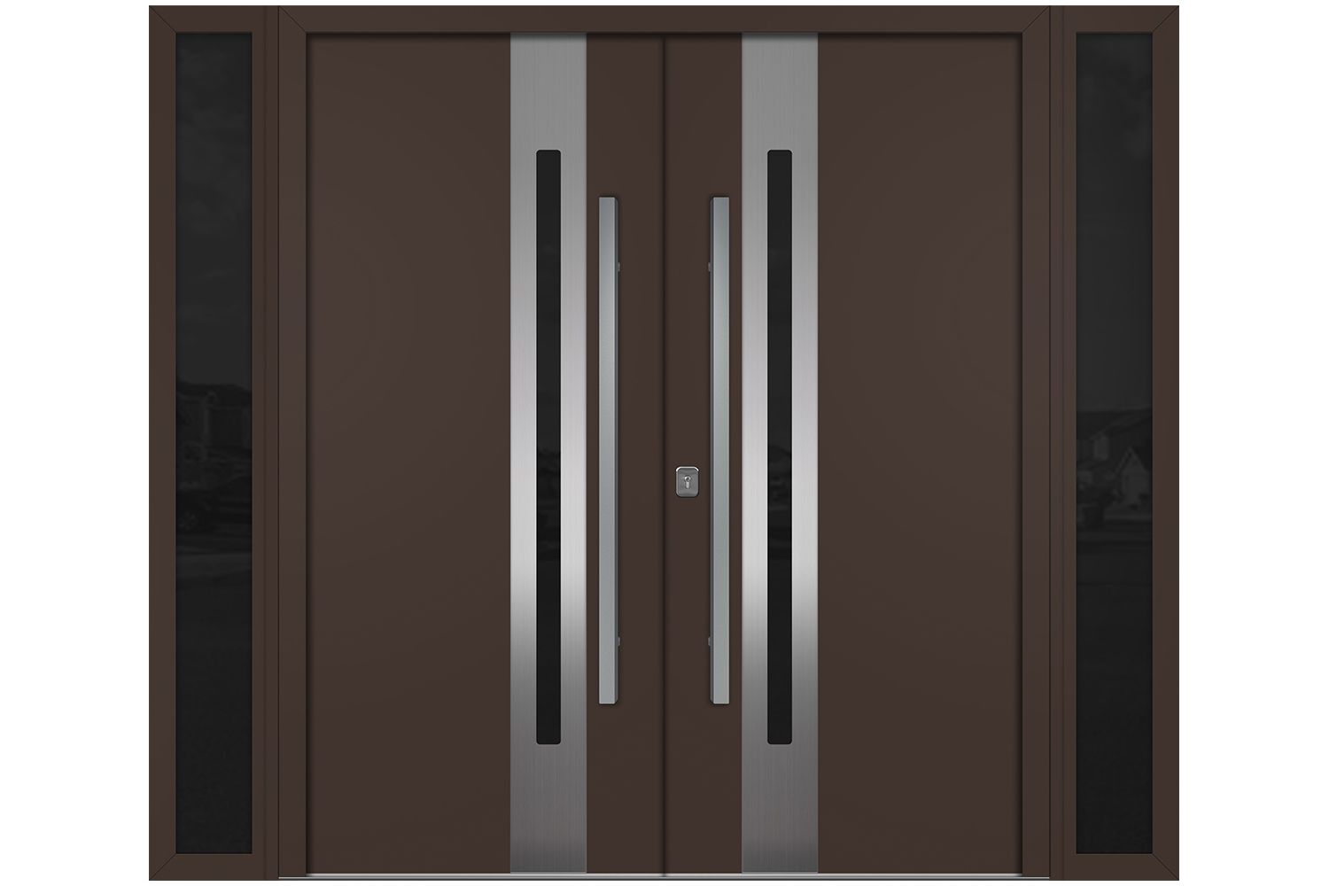 Nova Inox S2 Brown Modern Exterior Double Door