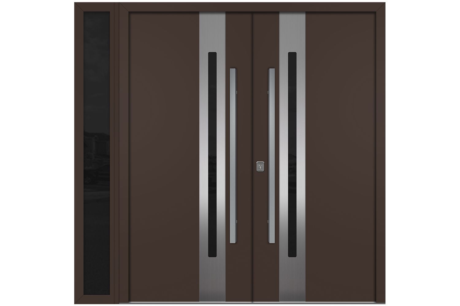 Nova Inox S2 Brown Modern Exterior Double Door