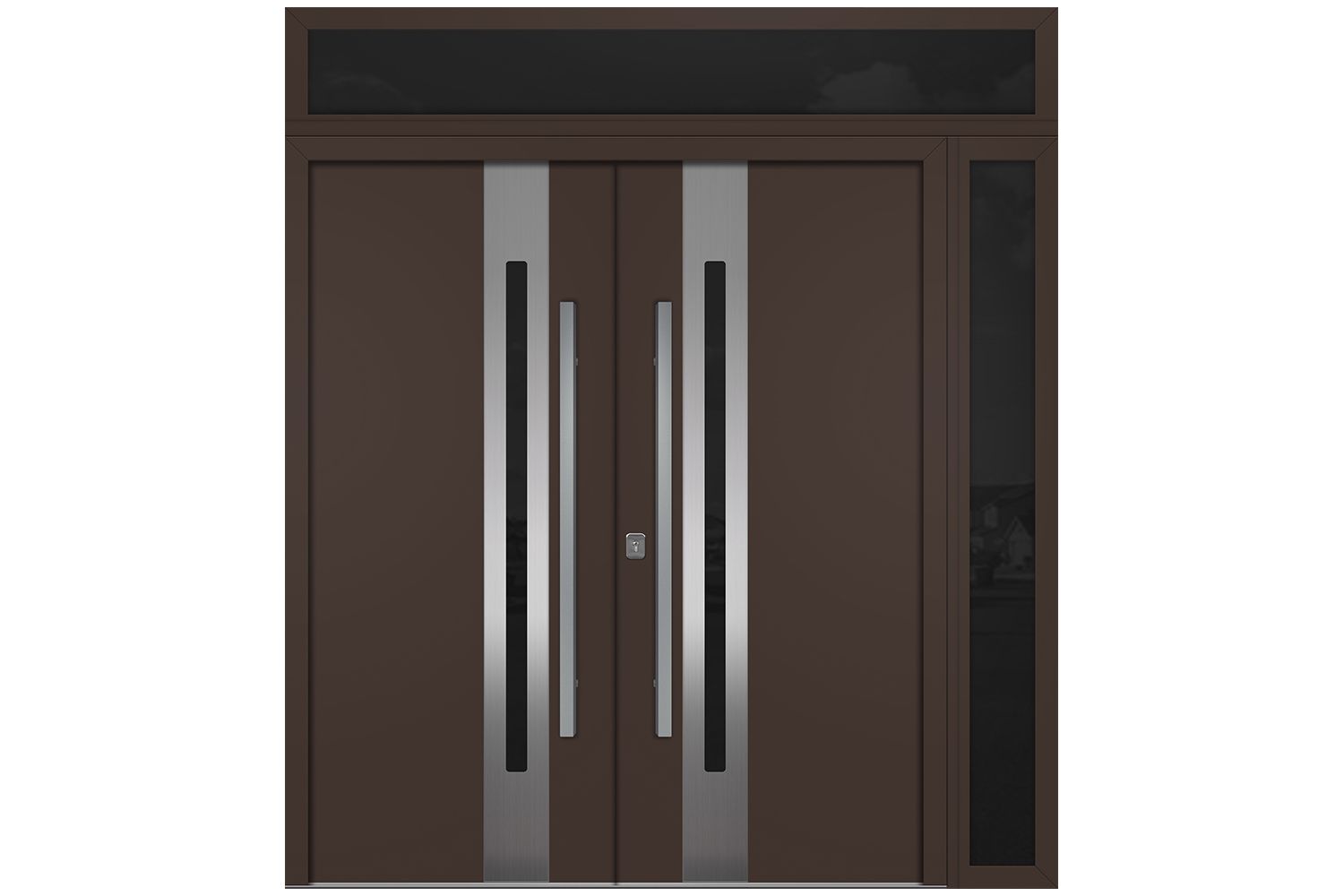 Nova Inox S2 Brown Modern Exterior Double Door